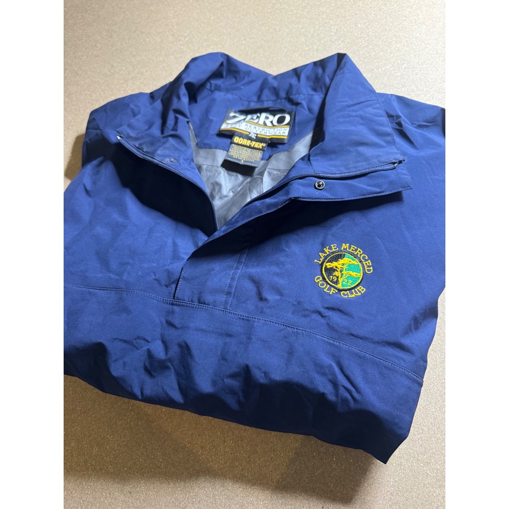 Zero Restriction Gore-Tex‎ Golf Pullover Lake Merced Golf Club Navy Blue Mens L